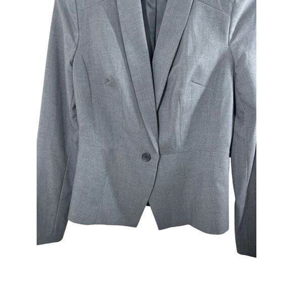 Worthington Gray Long Sleeve Blazer Jacket Size 4 Single Button Formal Career - Picture 8 of 12